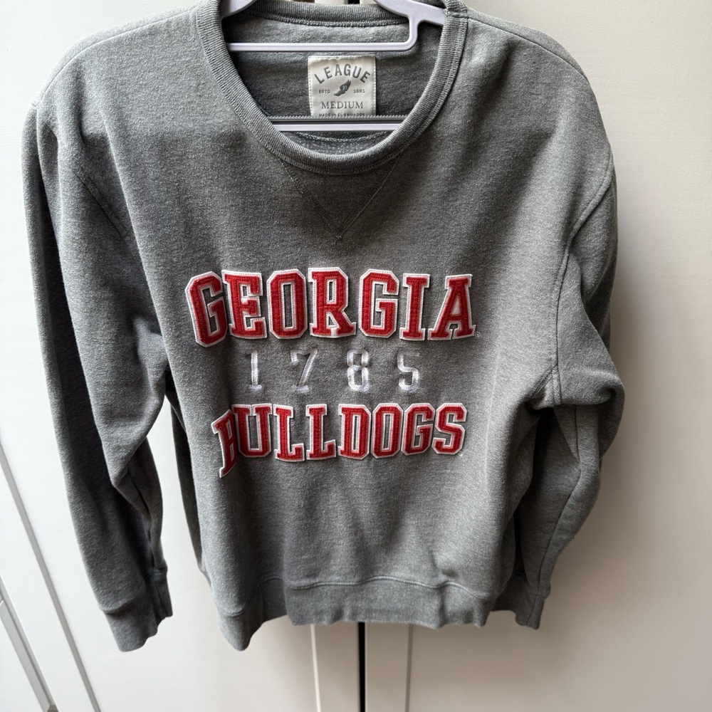 League Gray Georgia Bulldogs Crewneck